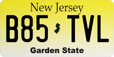 NJ license plate B85TVL