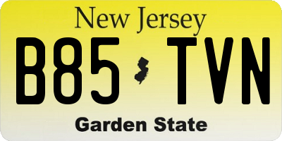 NJ license plate B85TVN
