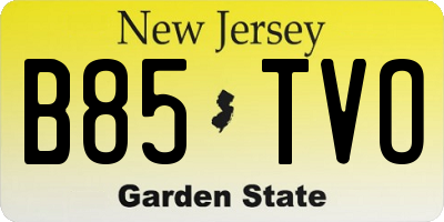 NJ license plate B85TVO