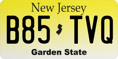 NJ license plate B85TVQ