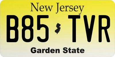 NJ license plate B85TVR