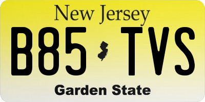 NJ license plate B85TVS