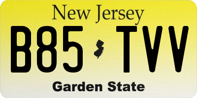 NJ license plate B85TVV