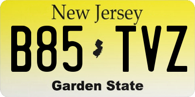 NJ license plate B85TVZ