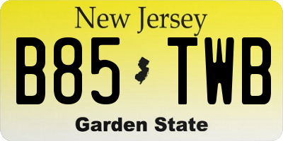 NJ license plate B85TWB