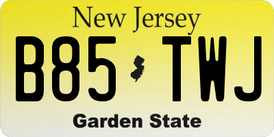 NJ license plate B85TWJ