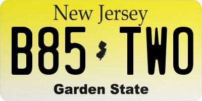NJ license plate B85TWO