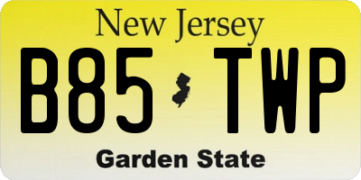 NJ license plate B85TWP
