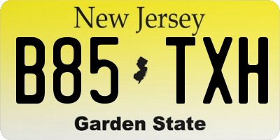 NJ license plate B85TXH