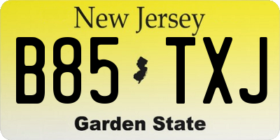 NJ license plate B85TXJ