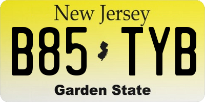 NJ license plate B85TYB