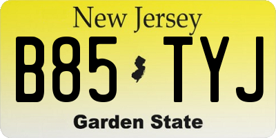 NJ license plate B85TYJ