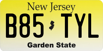 NJ license plate B85TYL