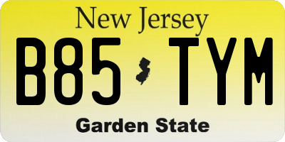 NJ license plate B85TYM