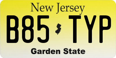 NJ license plate B85TYP