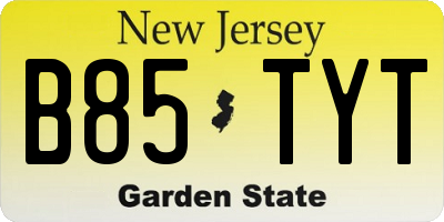 NJ license plate B85TYT