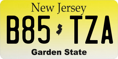 NJ license plate B85TZA