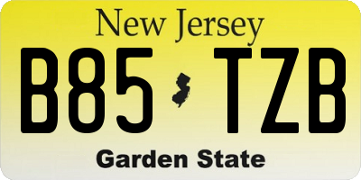 NJ license plate B85TZB