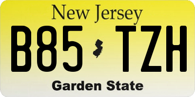 NJ license plate B85TZH