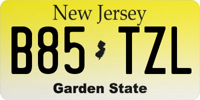 NJ license plate B85TZL