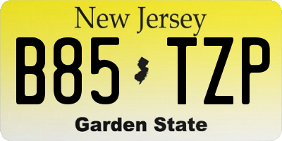 NJ license plate B85TZP