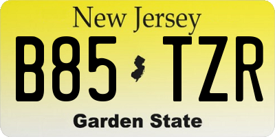 NJ license plate B85TZR