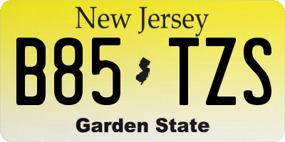 NJ license plate B85TZS