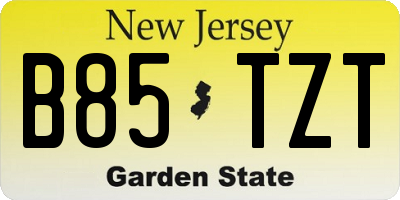 NJ license plate B85TZT