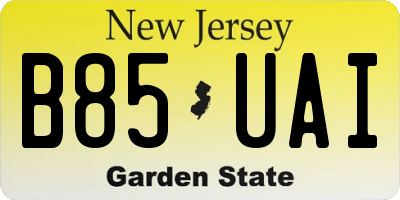 NJ license plate B85UAI