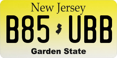 NJ license plate B85UBB