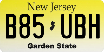NJ license plate B85UBH