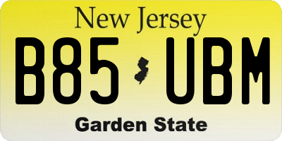 NJ license plate B85UBM