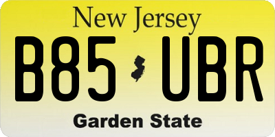 NJ license plate B85UBR
