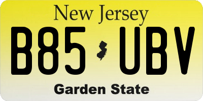 NJ license plate B85UBV