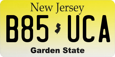 NJ license plate B85UCA