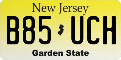 NJ license plate B85UCH