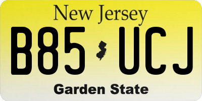 NJ license plate B85UCJ