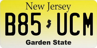 NJ license plate B85UCM