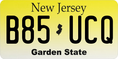 NJ license plate B85UCQ