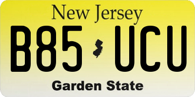 NJ license plate B85UCU