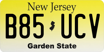 NJ license plate B85UCV