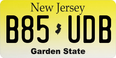 NJ license plate B85UDB