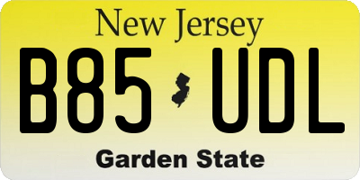NJ license plate B85UDL