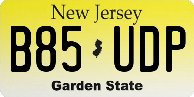 NJ license plate B85UDP