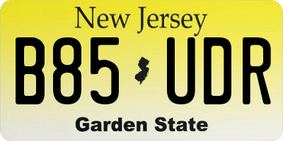 NJ license plate B85UDR