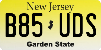 NJ license plate B85UDS