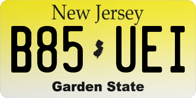 NJ license plate B85UEI