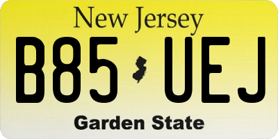 NJ license plate B85UEJ