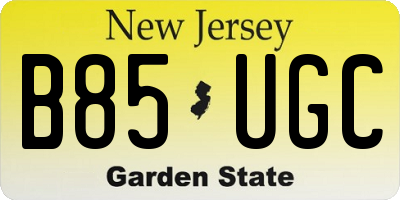 NJ license plate B85UGC
