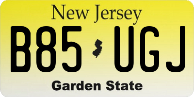 NJ license plate B85UGJ